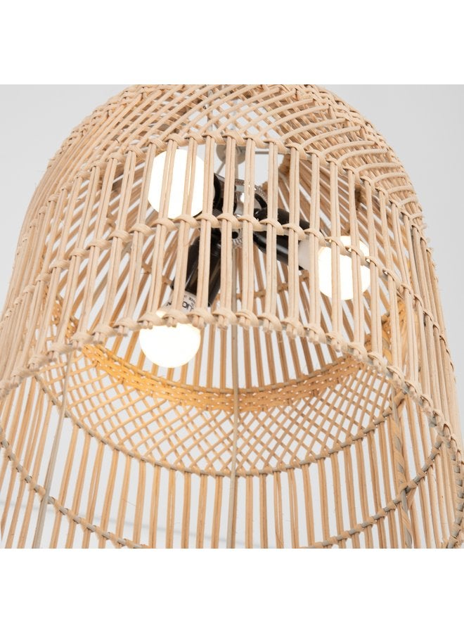 تبس هوم لمب نجفة TBS باللون بيج مصنوعة من بامبو لإضاءة المنزل والديكور - Image 3